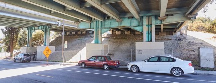 Street view of freeway underpass