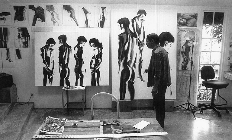 Image of Ed Aulerich-Sugai in his studio