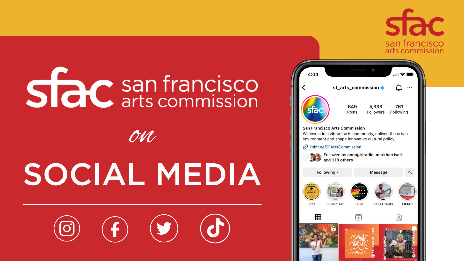 SFAC on social media banner