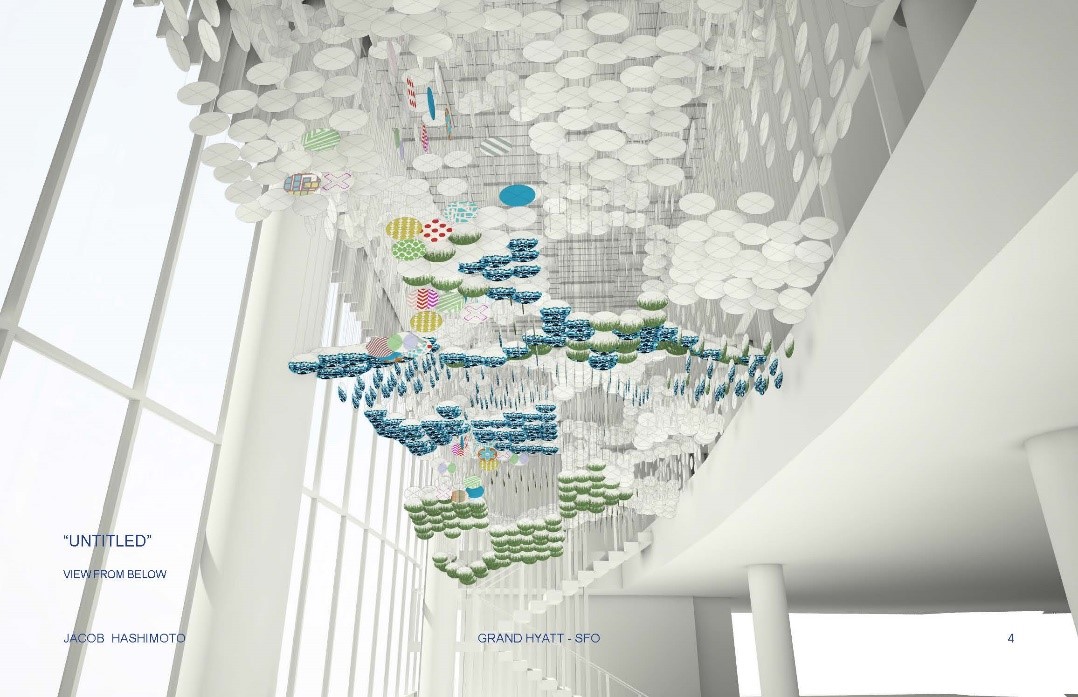 Installation by Jacob Hashimoto for the Grand Hyatt