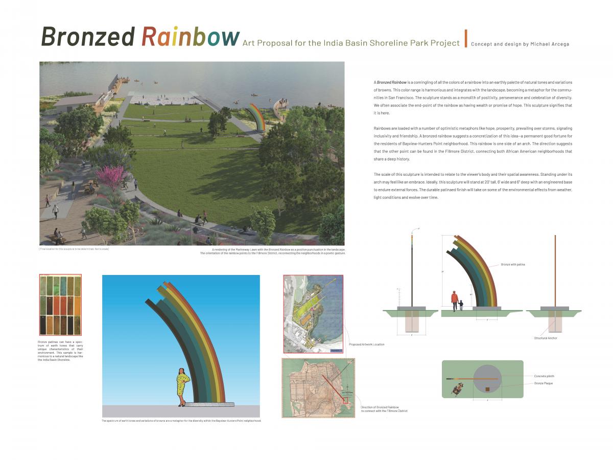 Proposal Rendering of Bronzed Rainbow by Michael Arcega