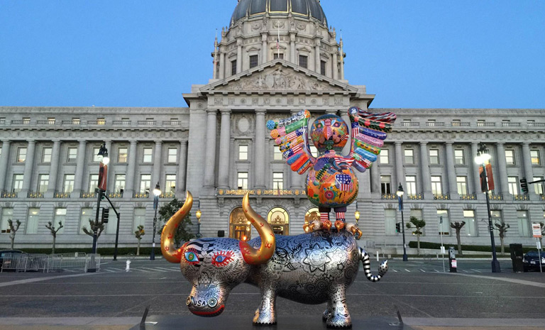 Sculpture in front of City Hall