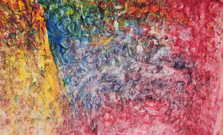 A colorful abstract painting.