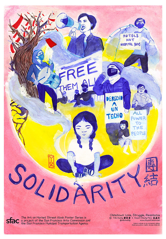 Poster artwork with the word "Solidarity"