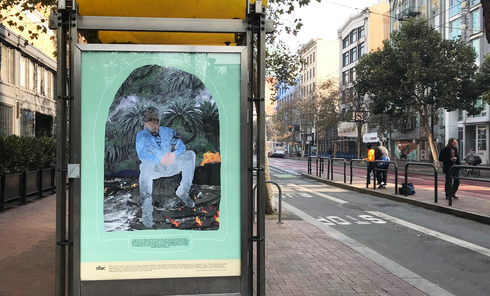 Market Street poster in bus kiosk 