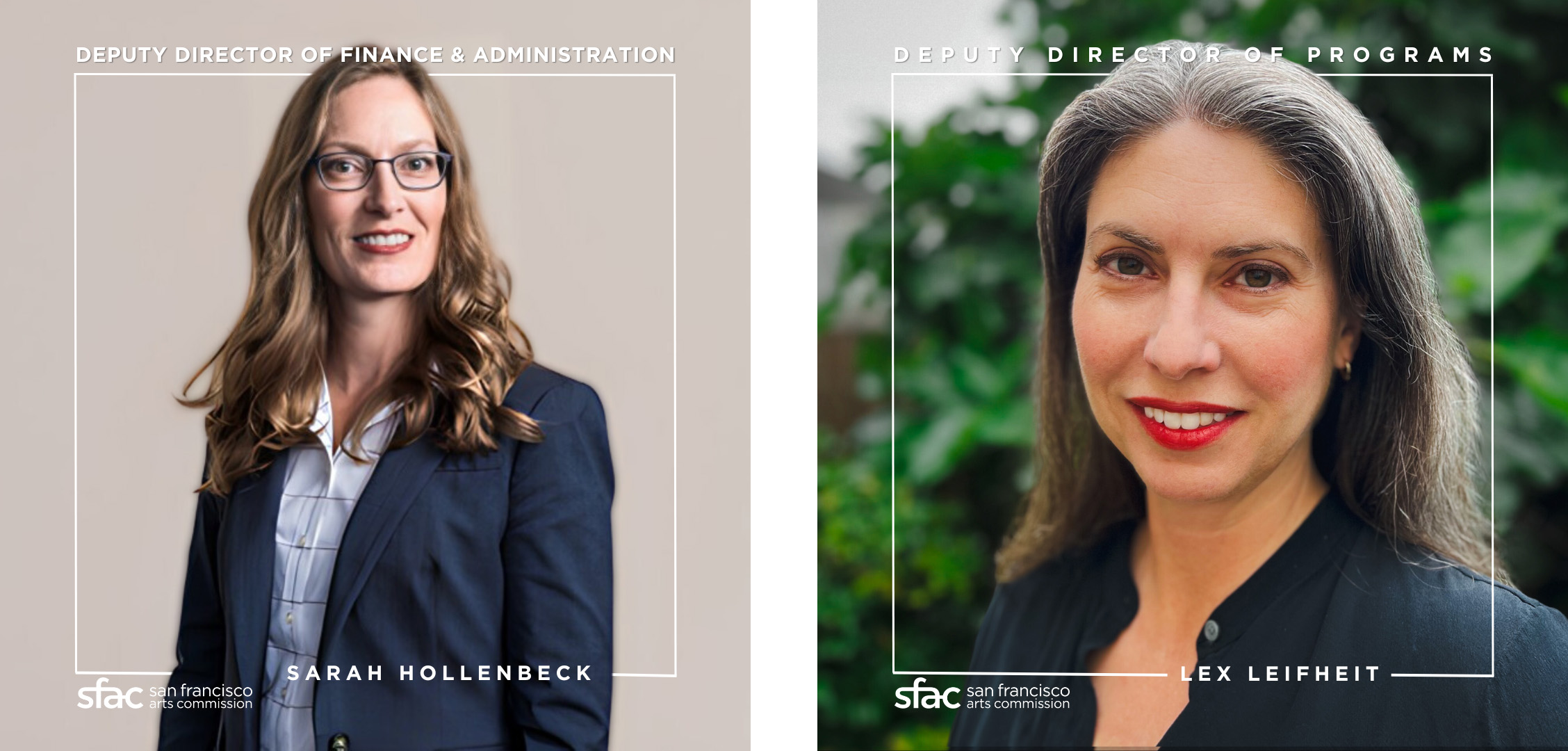 Deputy Director of Finance & Administration Sarah Hollenbeck and Deputy Director of Programs, Lex Leifheit Deputy Director of Finance & Administration Sarah Hollenbeck and Deputy Director of Programs, Lex Leifheit