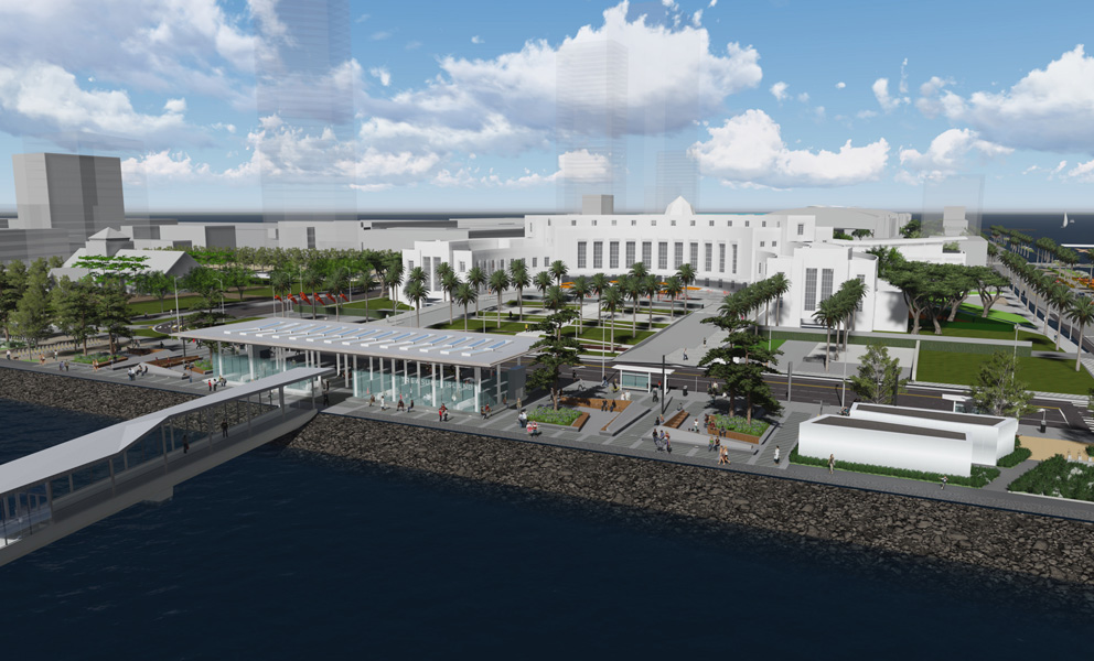Rendering of the Treasure Island Ferry Terminal