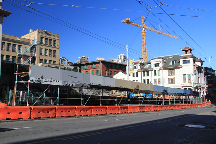 Kota Ezawa’s artwork for the Chinatown Station construction barricades